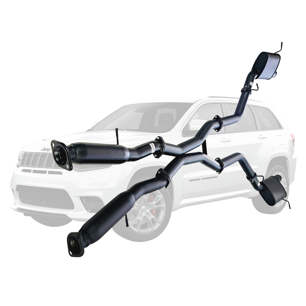 ST401HD-405 Jeep Grand Cherokee SRT twin 3 inch cat-back exhaust with centre hotdogs and OE tips