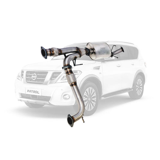 Nissan Y62 Patrol 3 inch stainless centre muffler section to factory rear exhaust - ESA ST501-506SS