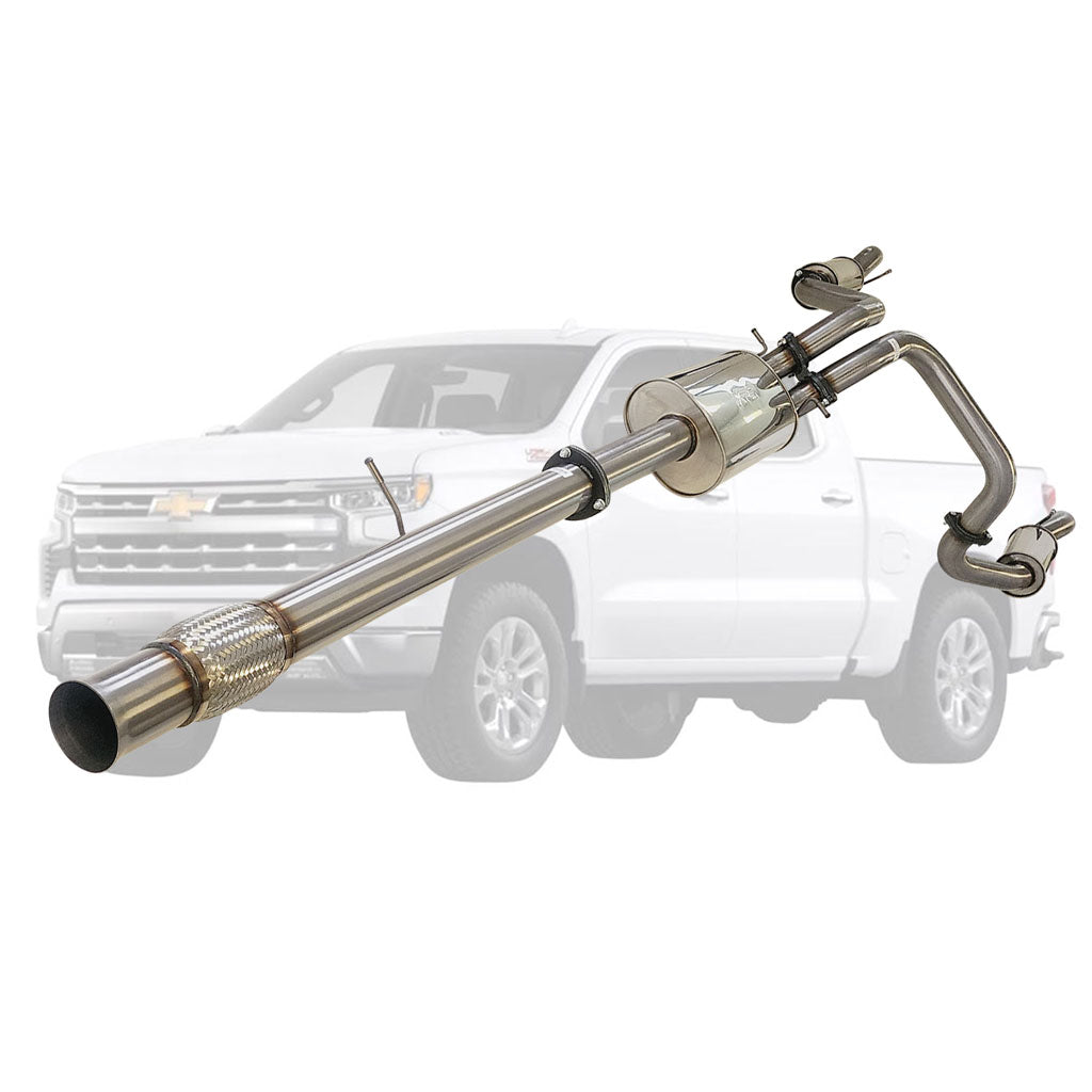 Chevrolet Silverado 1500 twin 3 inch stainless cat-back exhaust