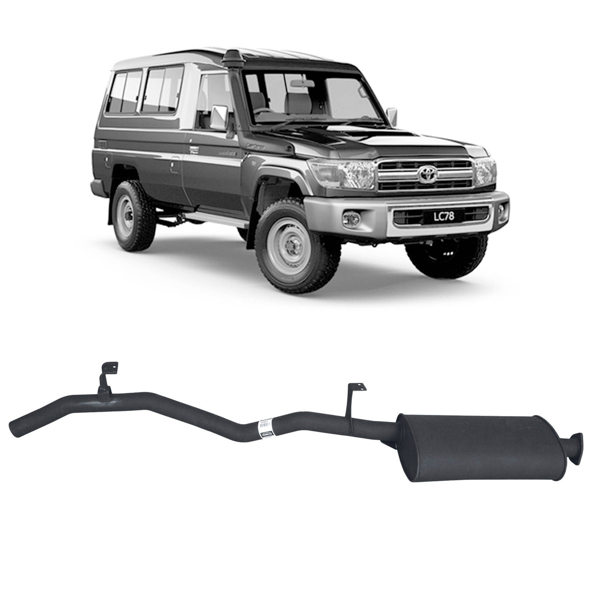 Redback 2.5-inch Tailpipe & Muffler Assembly – LandCruiser 75/78/79 1HZ | STR507