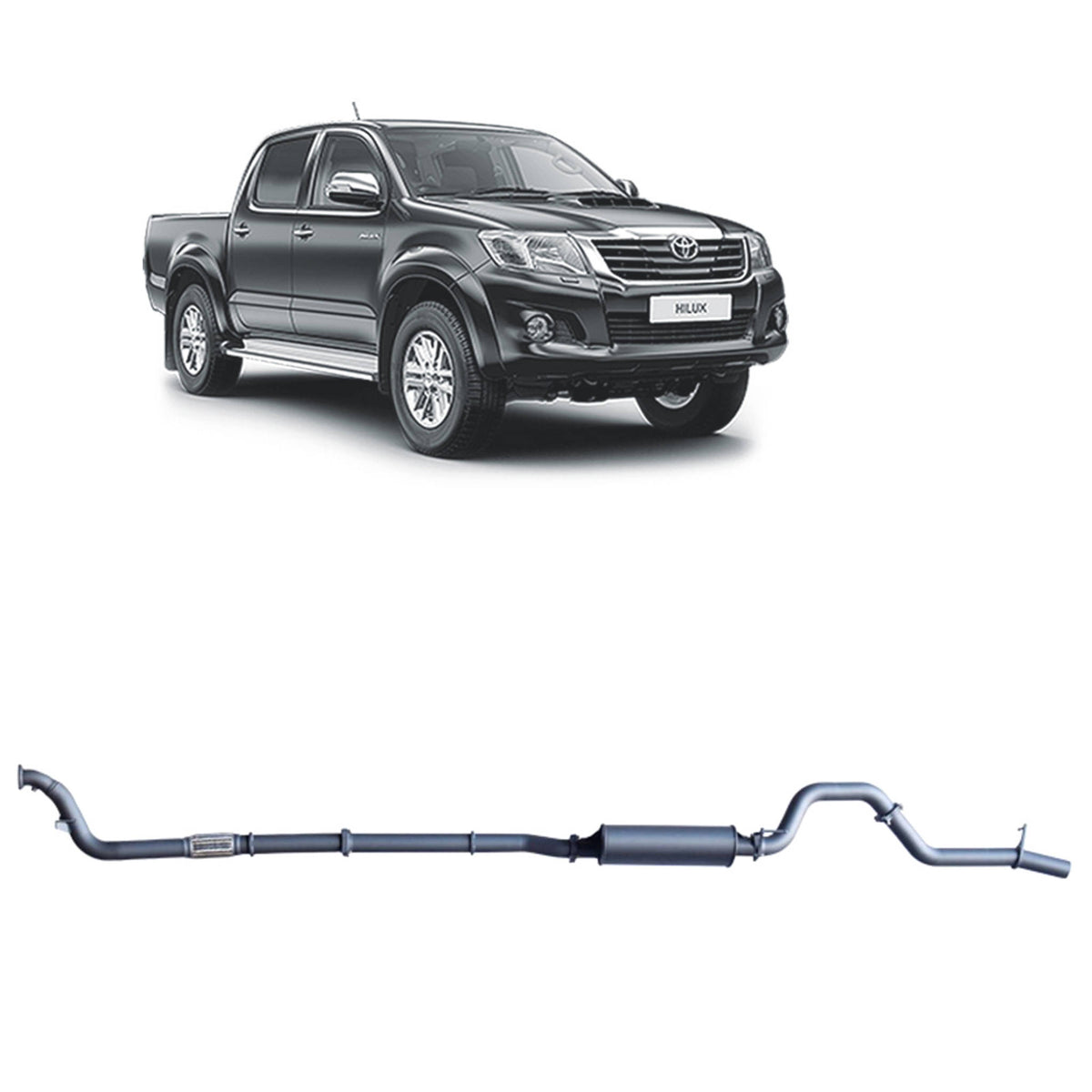 Redback 3-inch Turbo-Back, Large Muffler, No Cat – Toyota Hilux 3.0L D4D | THX42200-PM