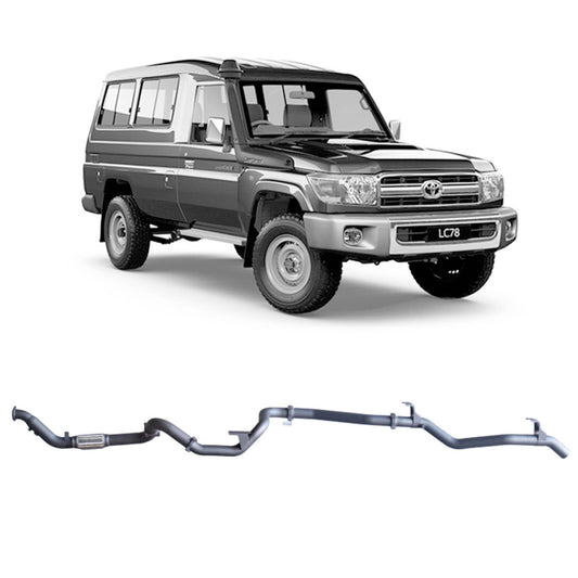 Redback 3-inch Turbo-Back, Muffler Delete, No Cat – LandCruiser 78 Troop Carrier | TLX40400-PO