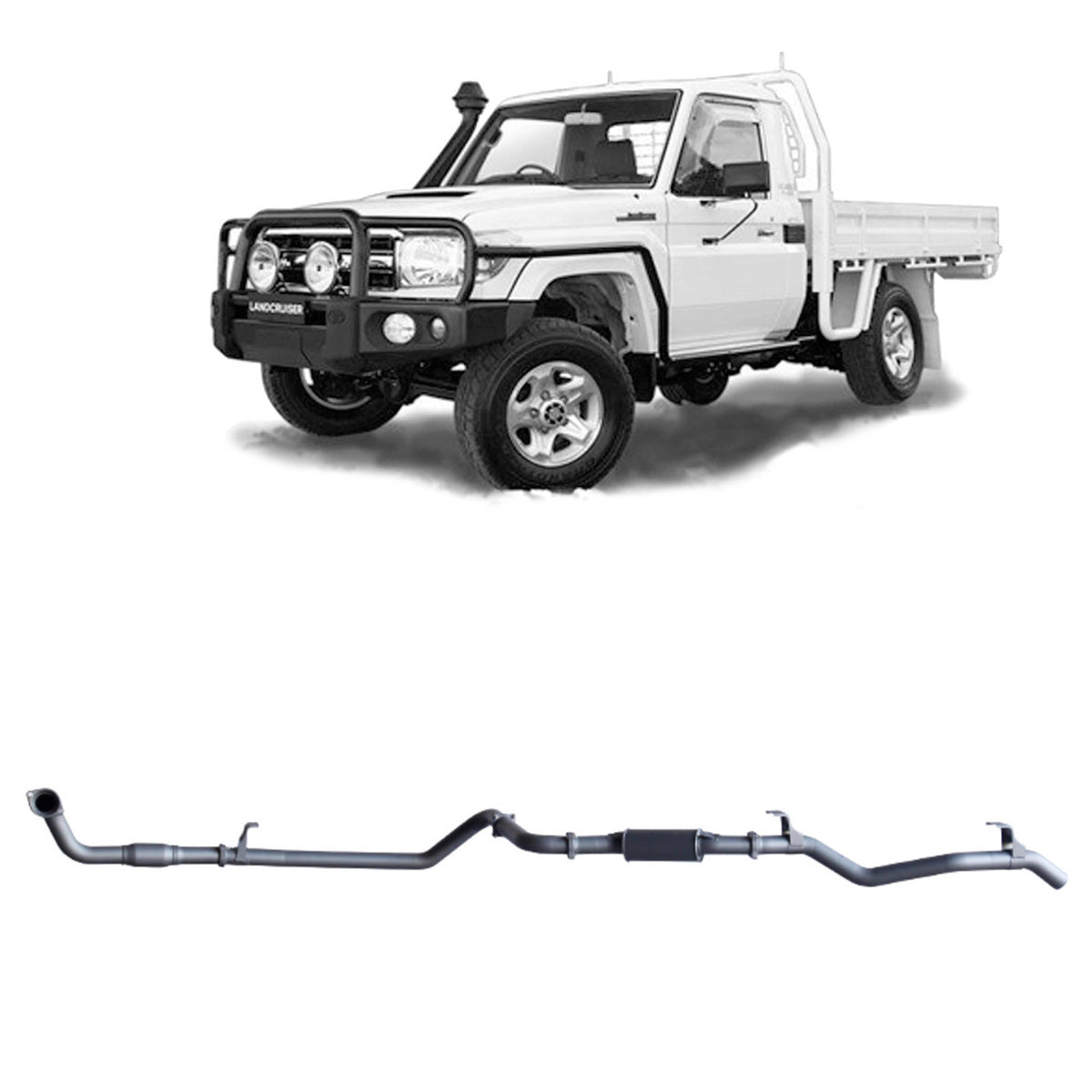 Redback 3-inch Dump-Pipe-Back, Cat & Resonator – LandCruiser 79 4.2L TD | TLX40800-CR