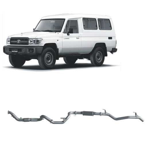 Redback 3-inch Dump-Pipe-Back, Cat & Resonator – LandCruiser 78 1HD-FTE | TLX41100-CR
