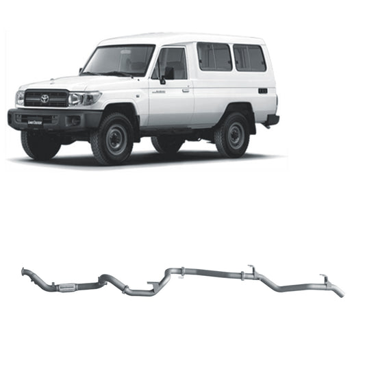 Redback 3-inch Dump-Pipe-Back, Muffler Delete, No Cat – LandCruiser 78 4.2L TD | TLX41100-PO