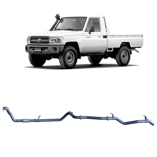 Redback 3-inch Denco Turbo Exhaust, Muffler Delete – LandCruiser 79 1HZ Single Cab | TLX41300-PO-DEN