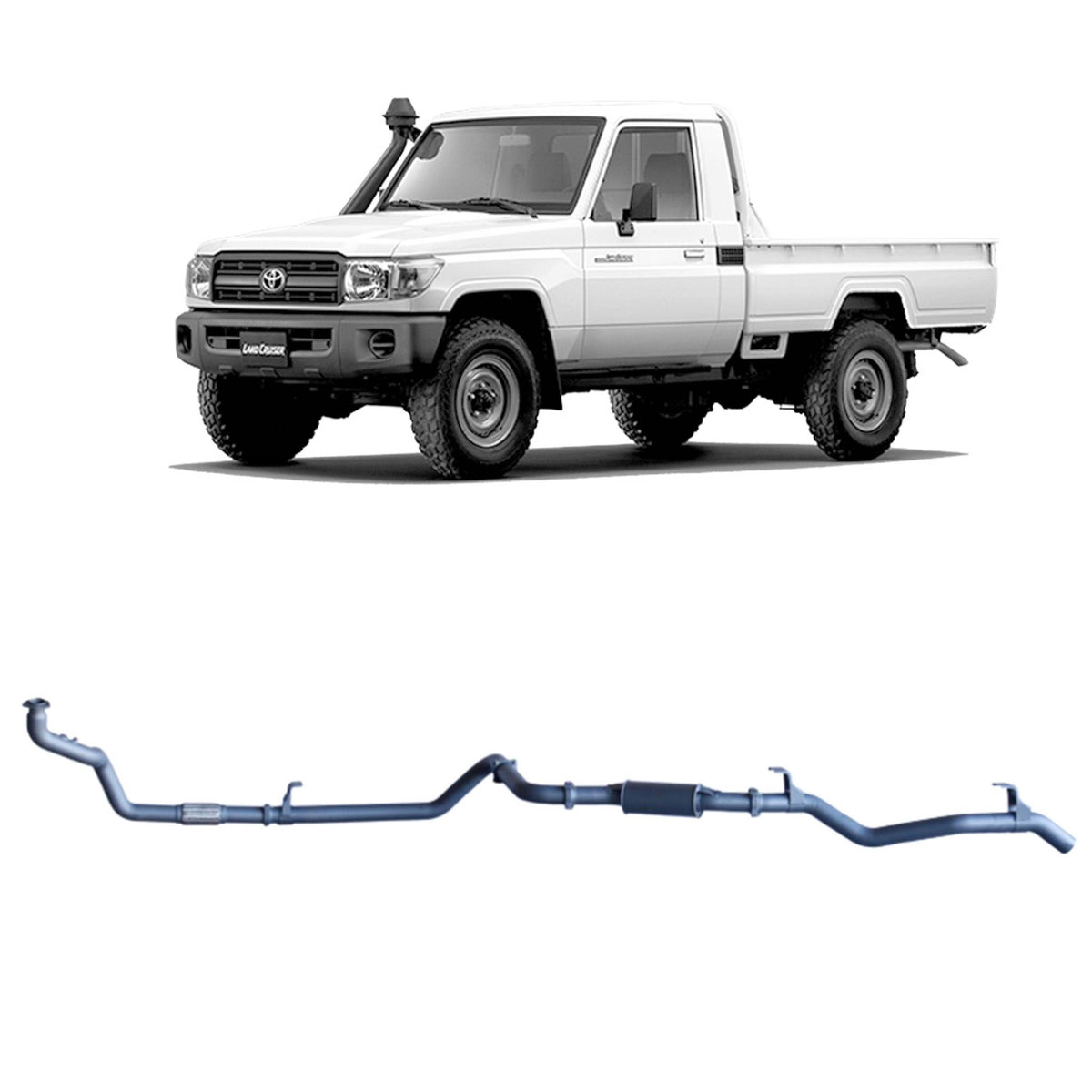 Redback 3-inch Manifold-Back, Resonator – LandCruiser 79 4.2L 1HZ | TLX41300-PR-STD