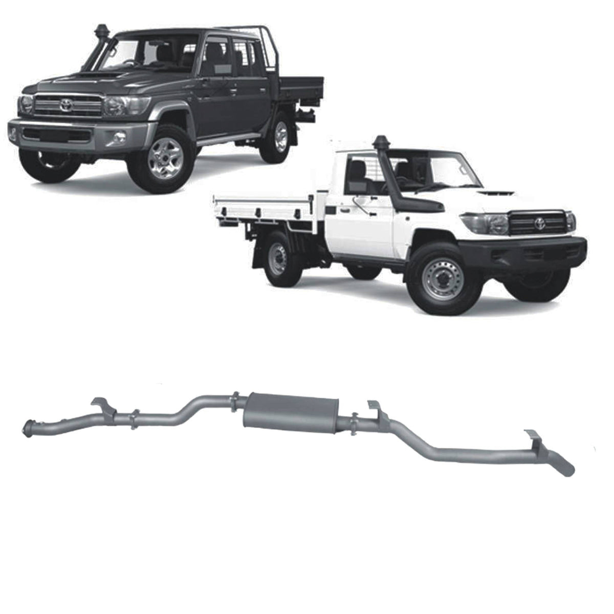 Redback 3-inch DPF-Back, Large Muffler – LandCruiser 79 Single and Double Cab | TLX441500-PM