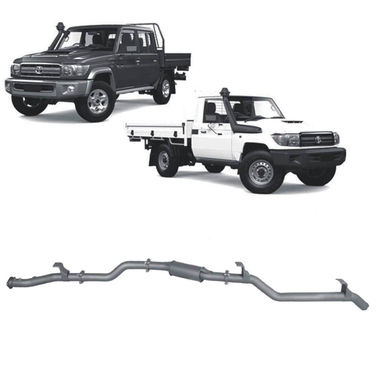 Redback 3-inch DPF-Back, Resonator – LandCruiser 79 Single and Double Cab | TLX441500-PR