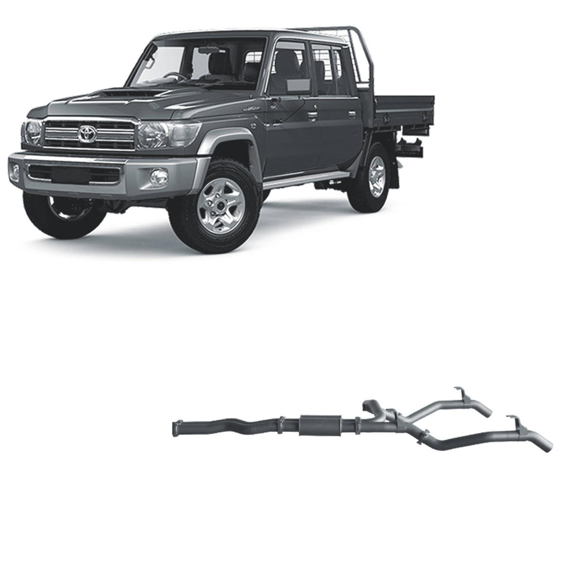 Redback Twin 3-inch DPF-Back, Resonator – LandCruiser 79 Single and Double Cab | TLX441700-PR