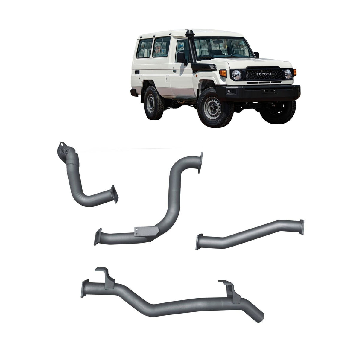 Redback 3-inch DPF-Back, Muffler Delete – LandCruiser 78 Troop Carrier | TLX442800-PO