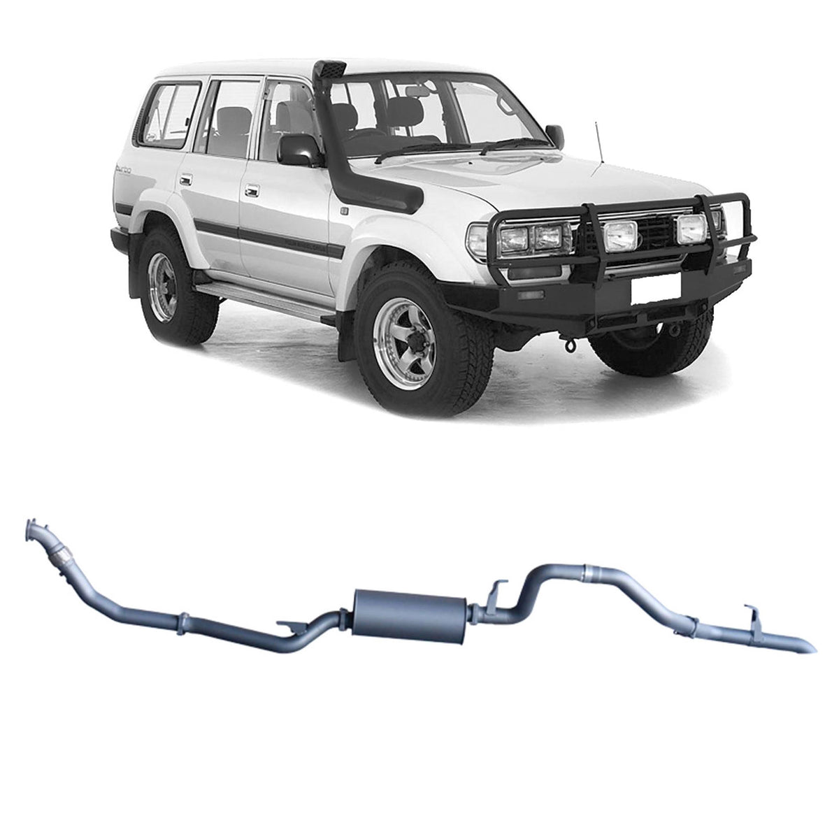 Redback 3-inch Turbo-Back, Denco Turbo, Large Muffler – LandCruiser 80 Wagon 4.2L 1HZ | TLX44500-PM-DEN