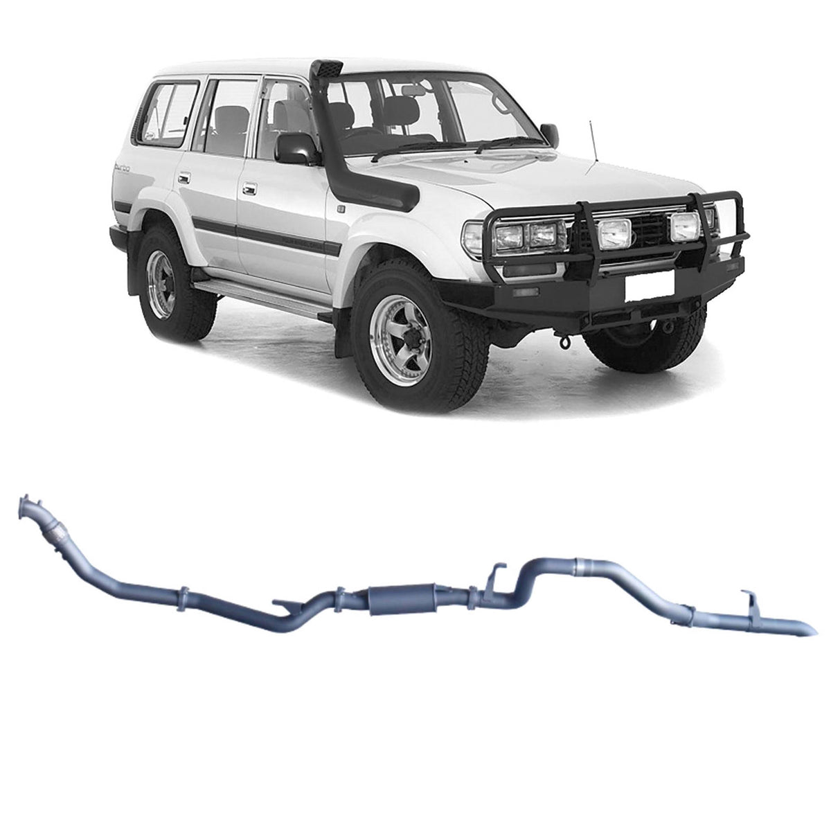 Redback 3-inch Turbo-Back, Denco Turbo, Resonator – LandCruiser 80 Wagon 4.2L 1HZ | TLX44500-PR-DEN