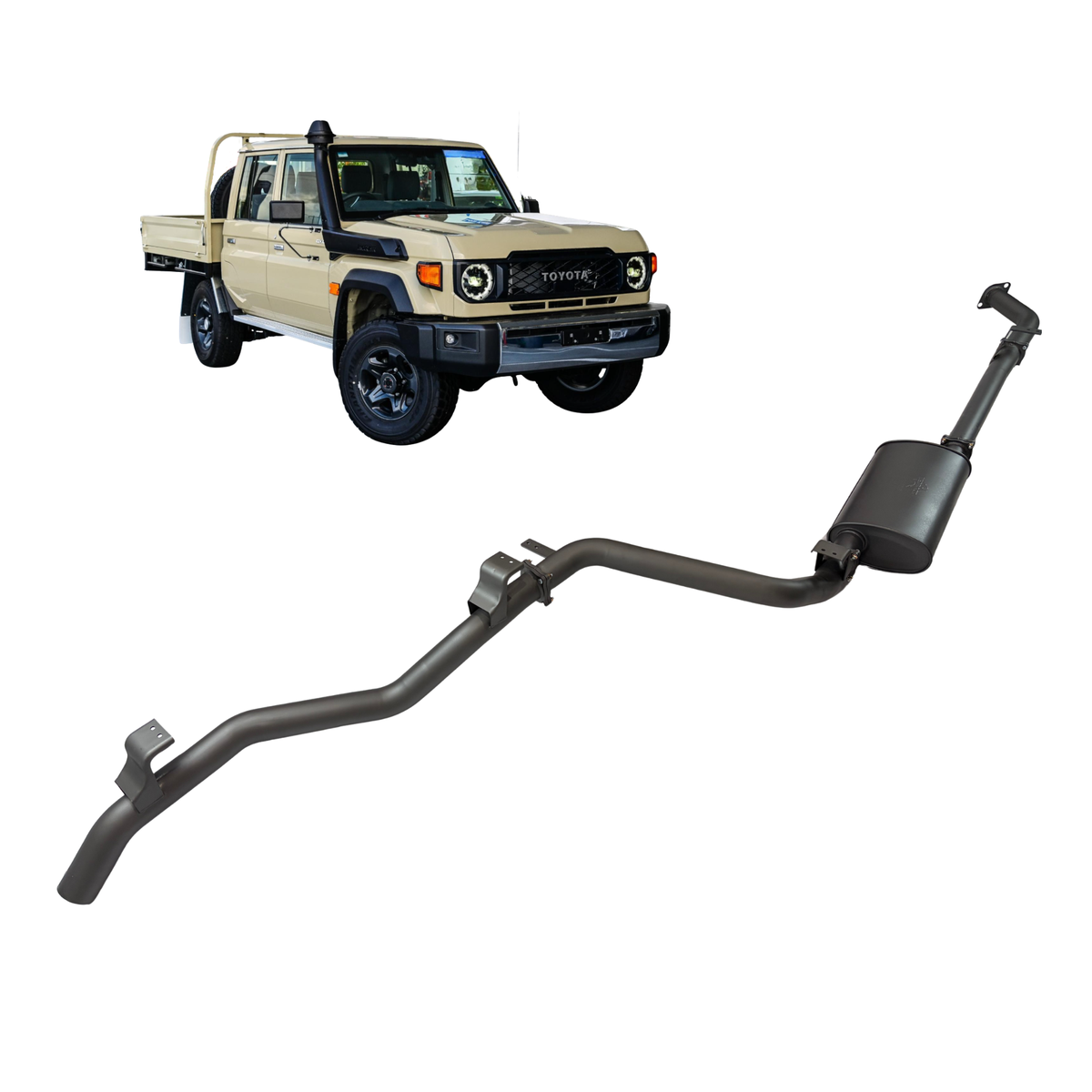 Redback 3-inch DPF-Back, Large Muffler – LandCruiser 79 2.8 | TLX44600-PM