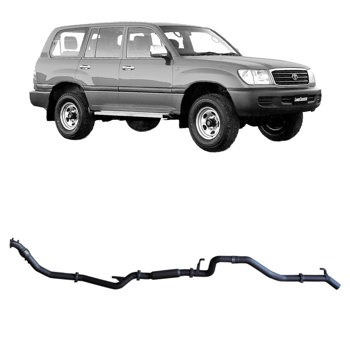 Redback 3-inch Turbo-Back, Muffler Delete – LandCruiser 105 Wagon | TLX45200-PO-1HD