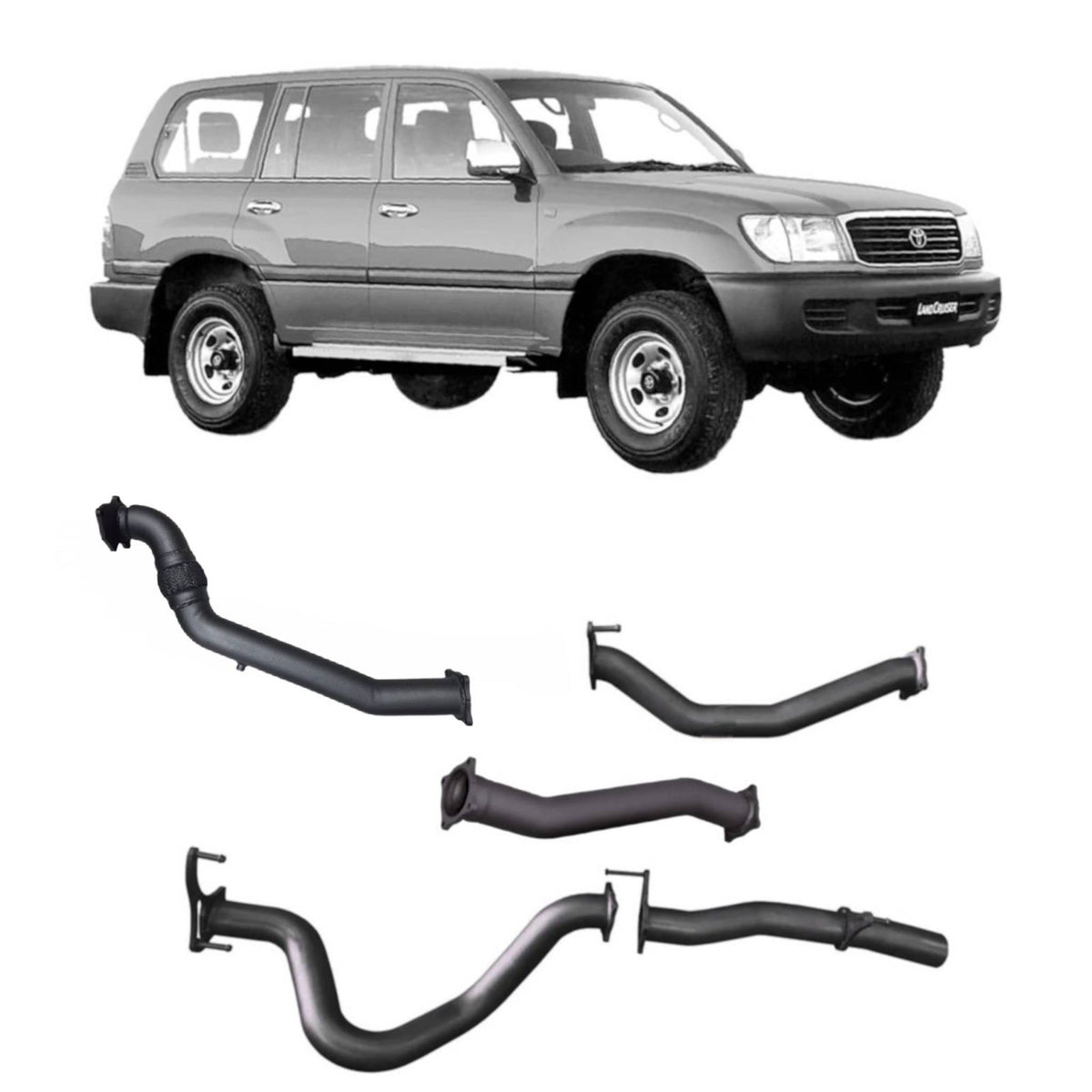 Redback 3-inch Turbo-Back, Denco Turbo, Muffler Delete – LandCruiser 105 Wagon | TLX45200-PO-DEN