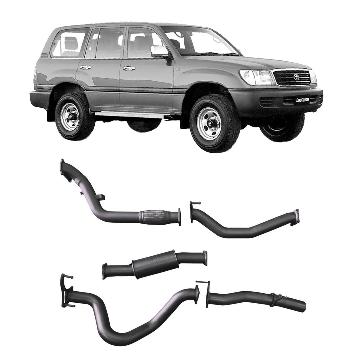 Redback 3-inch Turbo-Back, DTS Turbo, Resonator – LandCruiser 105 Wagon | TLX45200-PR-DTS