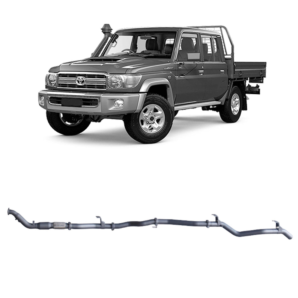 Redback 3-inch Turbo-Back, Cat & Muffler Delete – LandCruiser 79 Double Cab | TLX46200-CP