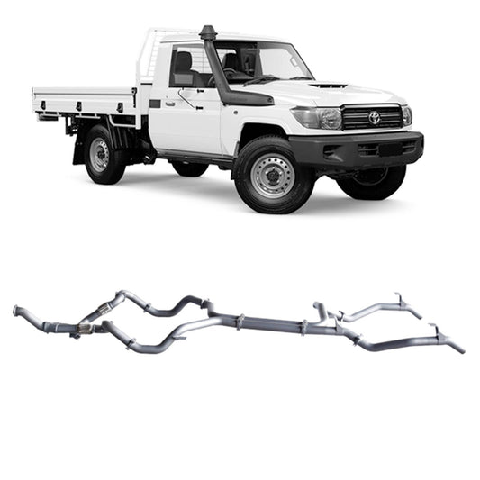 Redback Twin 3-inch Turbo-Back, Muffler Delete, No Cat – LandCruiser 79 Single Cab | TLX46600-PO