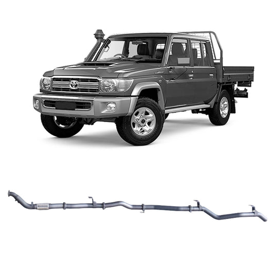 Redback 3-inch Turbo-Back, Muffler Delete, No Cat – LandCruiser 79 Double Cab with Auxiliary Fuel Tank | TLX47400-PO
