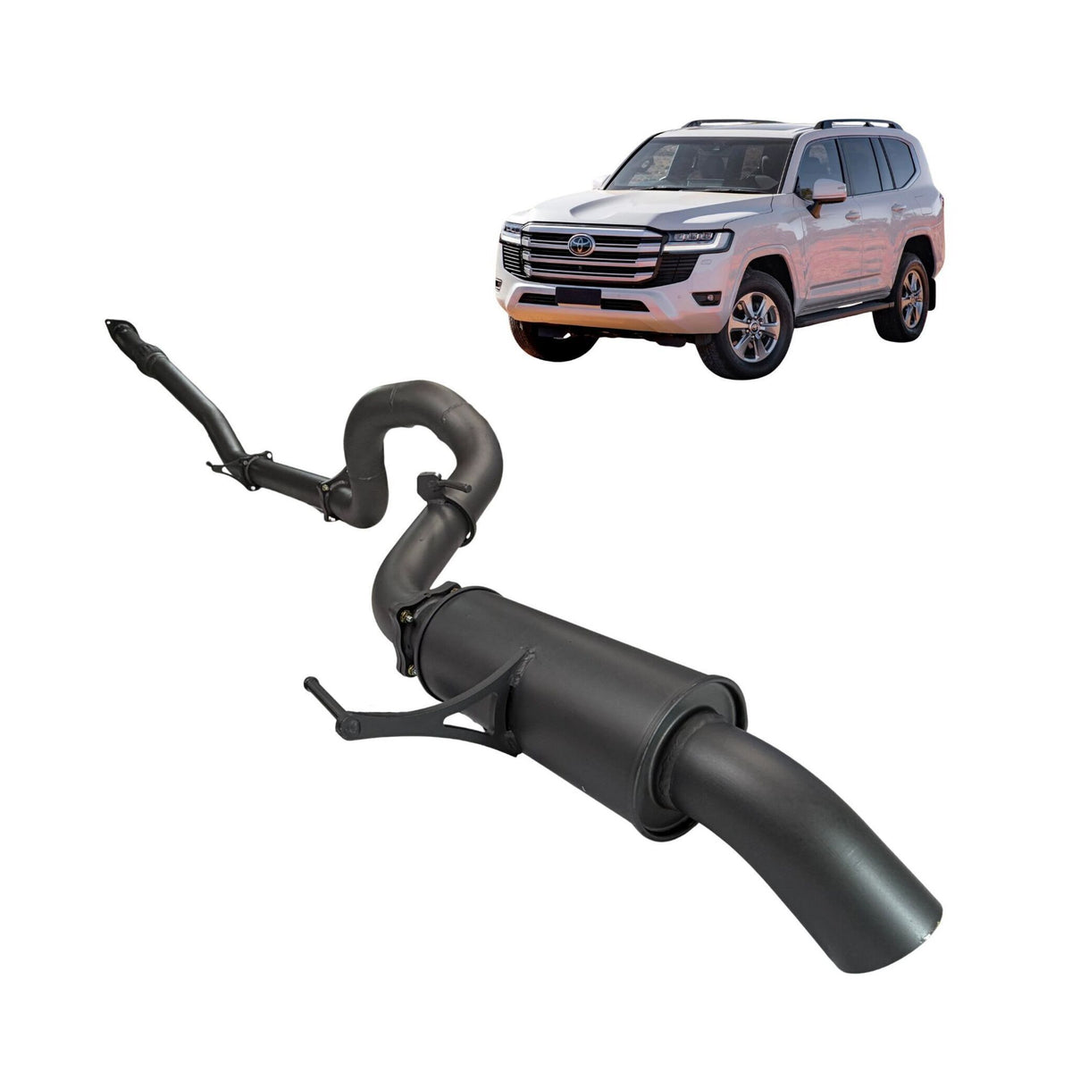 Redback 3.5-inch DPF-Back, Large Muffler – LandCruiser 300 Wagon / SUV with Muffler | TLX49935-PM