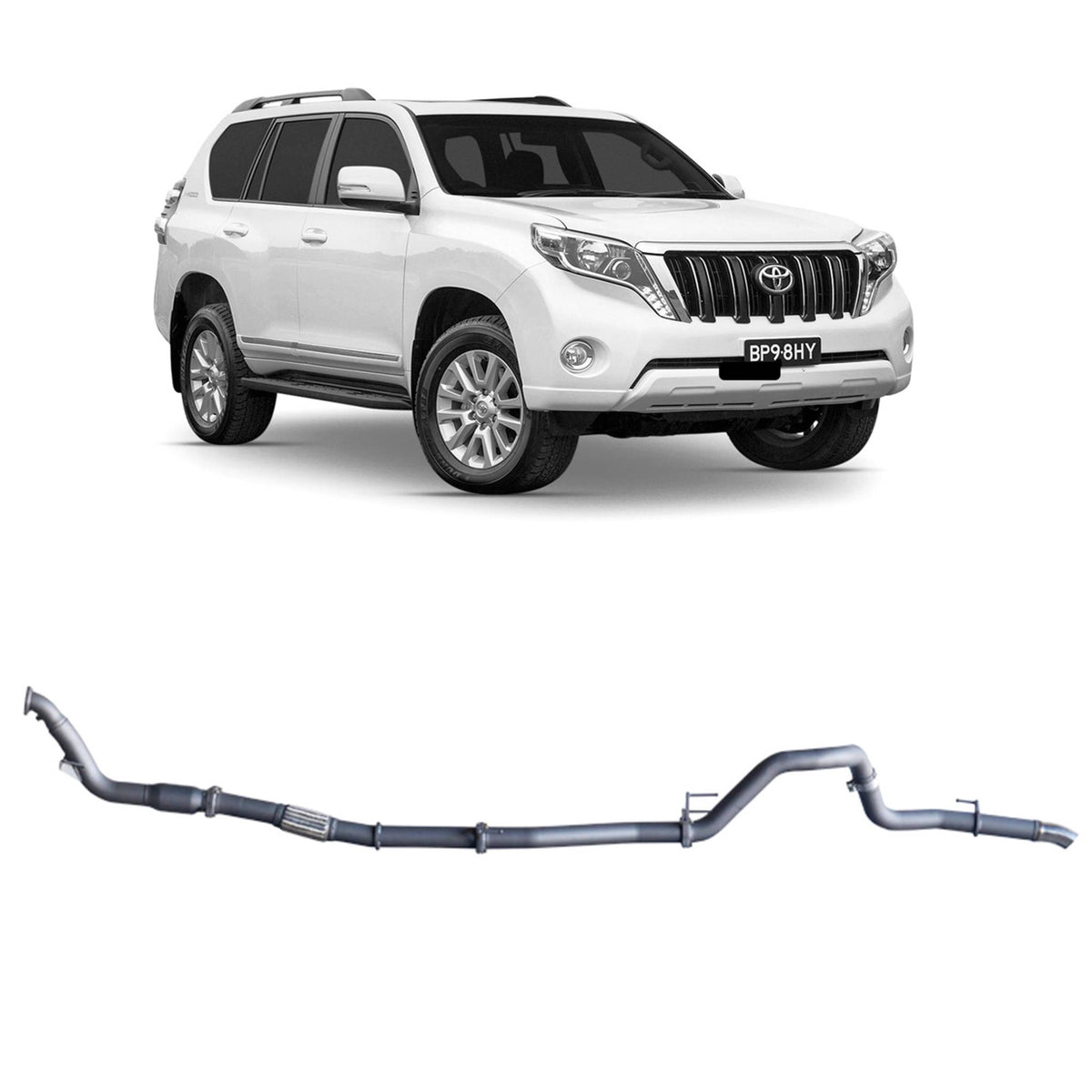 Redback 3-inch Turbo-Back, Cat & Muffler Delete – Toyota Prado 120/150 1KD-FTV | TPX43800-CP