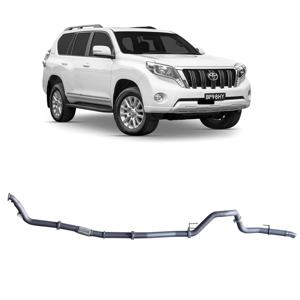 Redback 3-inch Turbo-Back, Muffler Delete, No Cat – Toyota Prado 120/150 1KD-FTV | TPX43800-PO