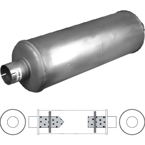 Redback 5" Baffled Truck Muffler – 44" Long | TR1044500B