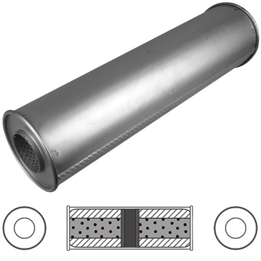 Redback 2 1/4" Chambered Truck Muffler – 24" Long | TR624225GP