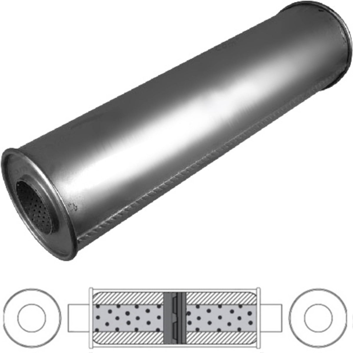 Redback 2 1/2" Chambered Truck Muffler – 24" Long | TR624250GP