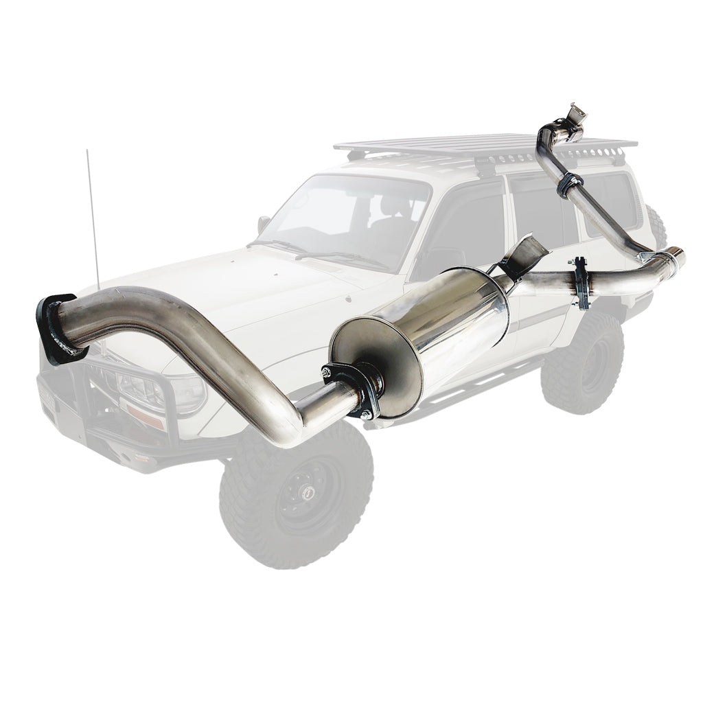 Toyota LandCruiser 80 FZJ80 4.5L Petrol 2.5" Stainless Exhaust – Muffler & Hotdog – TY043-MOSS — TY043-MOSS