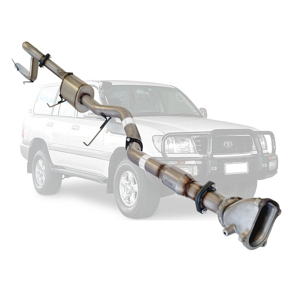 Toyota LandCruiser 100 Series stainless turbo back cat muffler TY206-MCSS