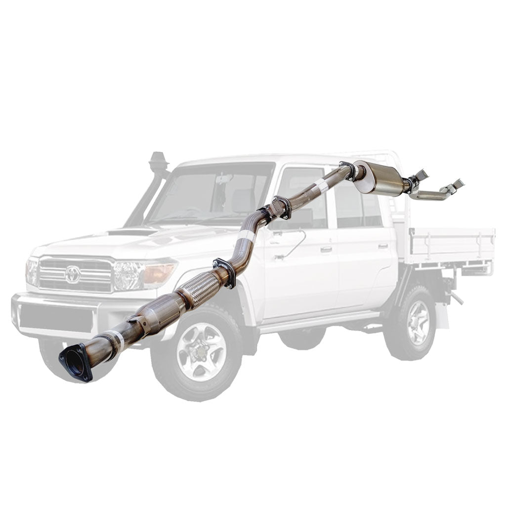 Toyota LandCruiser 79 double cab stainless cat muffler TY214-MCSS