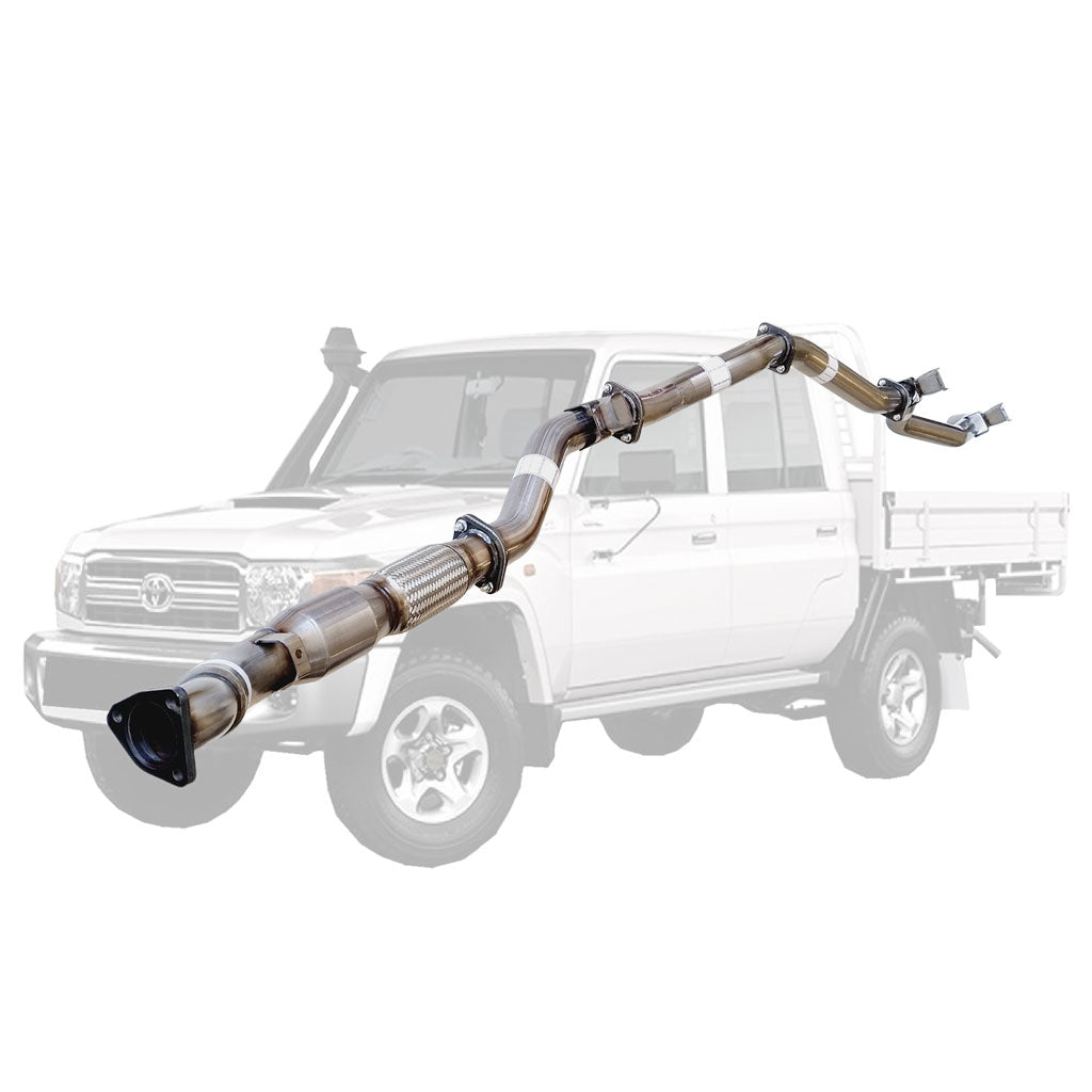 Toyota LandCruiser 79 double cab stainless cat pipe TY214-PCSS