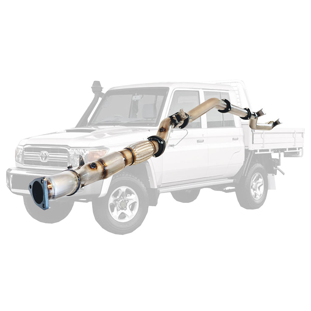 Toyota LandCruiser 79 Series 3.5 inch stainless cat pipe TY218-PCSS