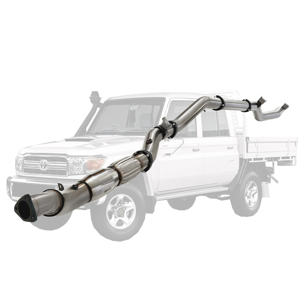 Toyota LandCruiser 79 Series 4 inch stainless cat pipe TY219-PCSS