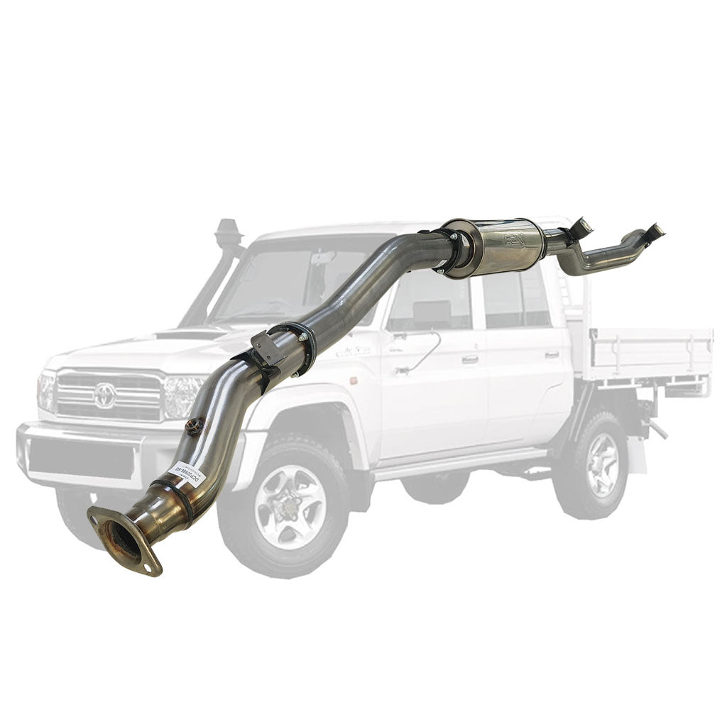 Toyota LandCruiser 79 Series VDJ79 4.5L V8 2016 Onwards 4" Stainless DPF-Back Exhaust System - Muffler / Normal