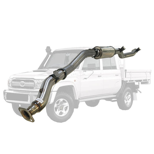 Toyota LandCruiser 79 Series VDJ79 4.5L V8 2016 Onwards 4" Stainless DPF-Back Exhaust System - Muffler / Normal