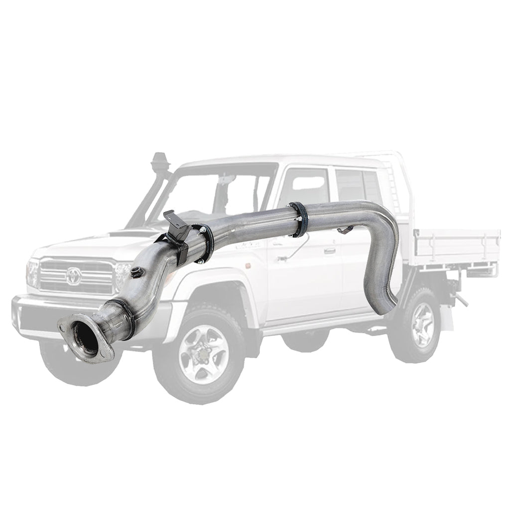 Toyota LandCruiser 79 Series VDJ79 4.5L V8 2016 Onwards 4" Stainless DPF-Back Exhaust System - Pipe / Side Exit