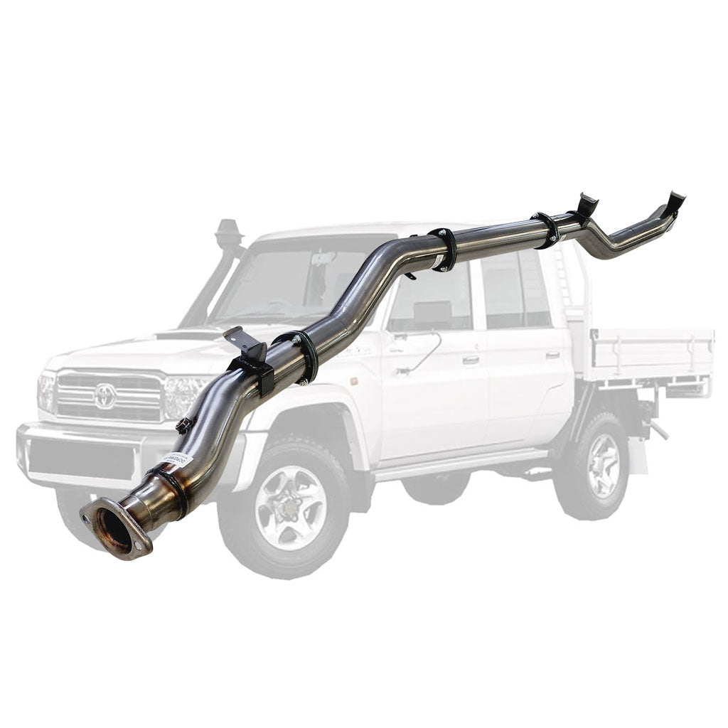 Toyota LandCruiser 79 Series VDJ79 4.5L V8 2016 Onwards 4" Stainless DPF-Back Exhaust System - Pipe / Normal