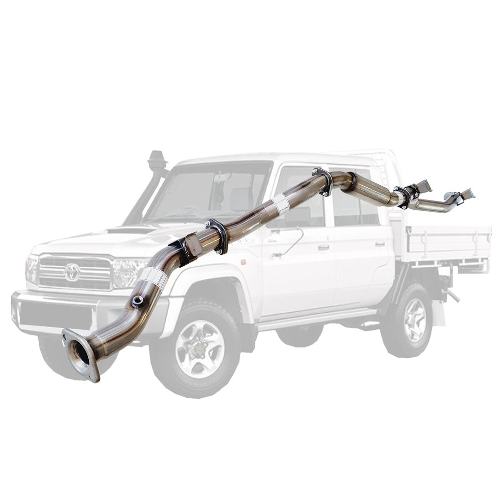 Toyota LandCruiser 79 Series VDJ79 MY17 3" DPF-Back Exhaust System - Stainless Steel / Hotdog (Quiet)