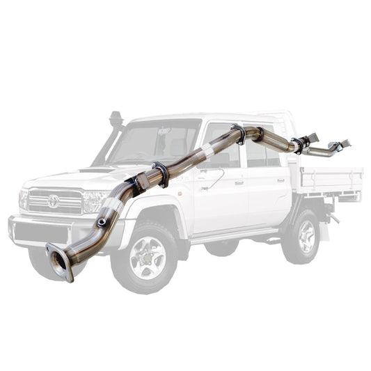 Toyota LandCruiser 79 Series VDJ79 MY17 3" DPF-Back Exhaust System - Stainless Steel / Hotdog (Quiet)