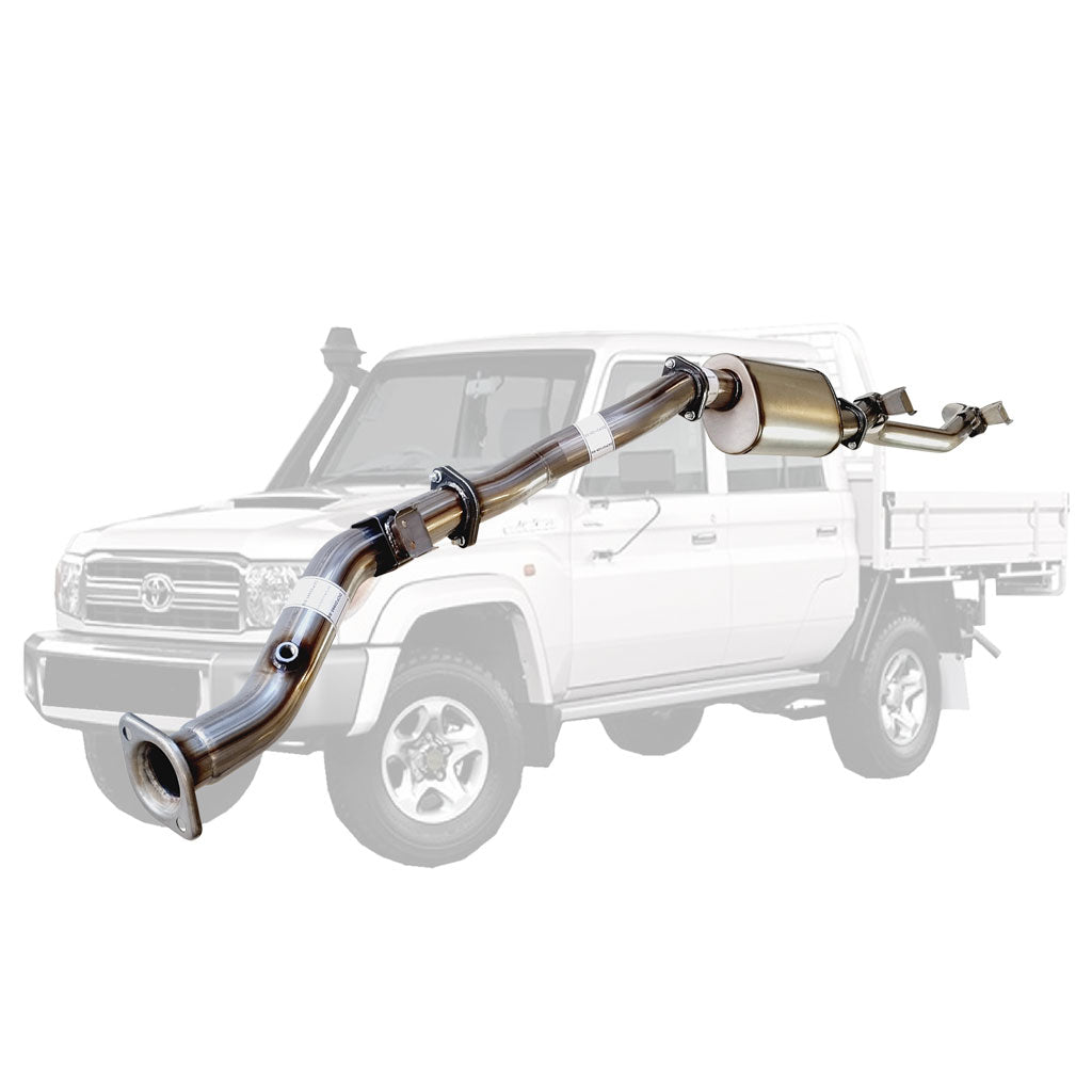 Toyota LandCruiser 79 Series VDJ79 MY17 3" DPF-Back Exhaust System - Stainless Steel / Muffler (Quietest)