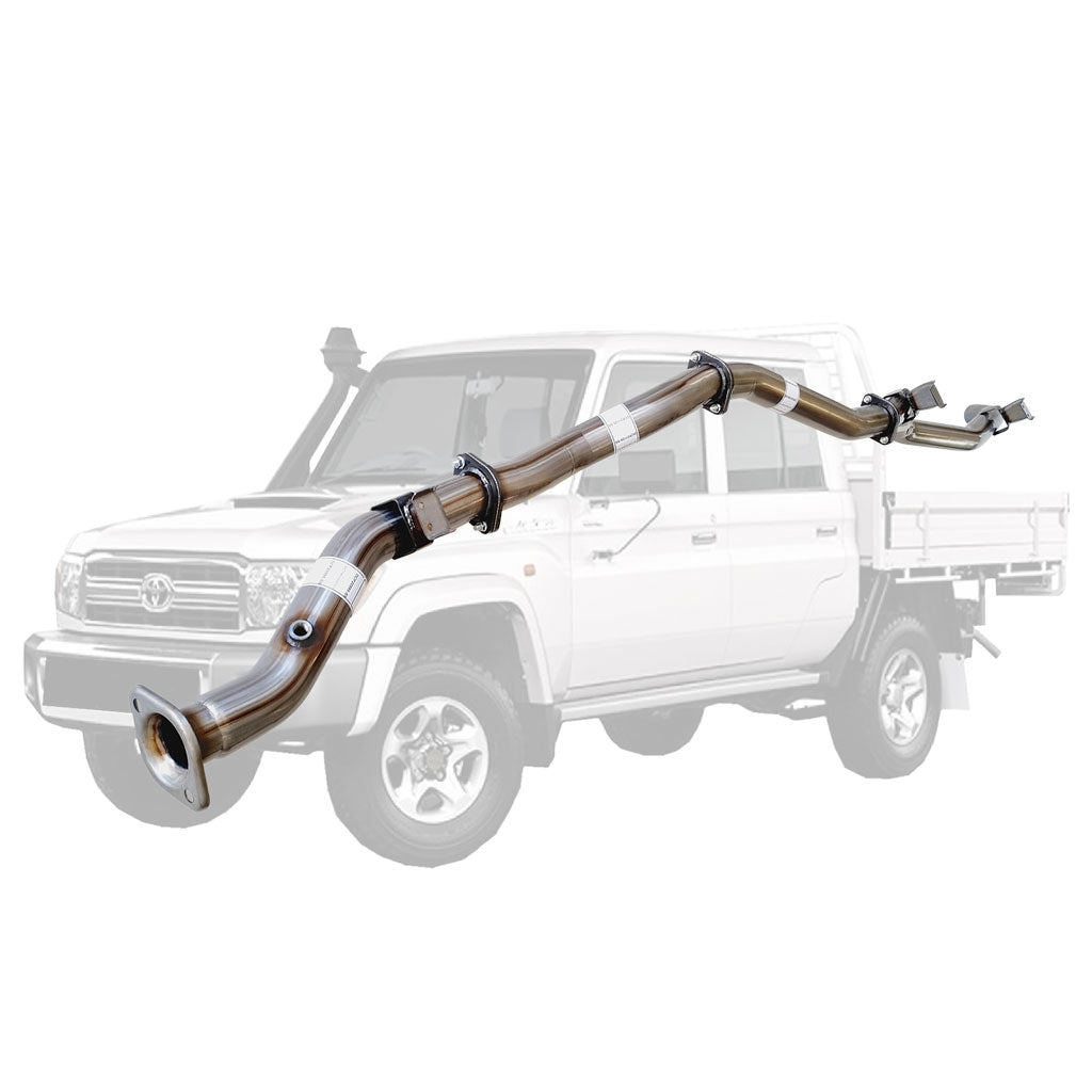 Toyota LandCruiser 79 Series VDJ79 MY17 3" DPF-Back Exhaust System - Stainless Steel / Pipe (Moderate)
