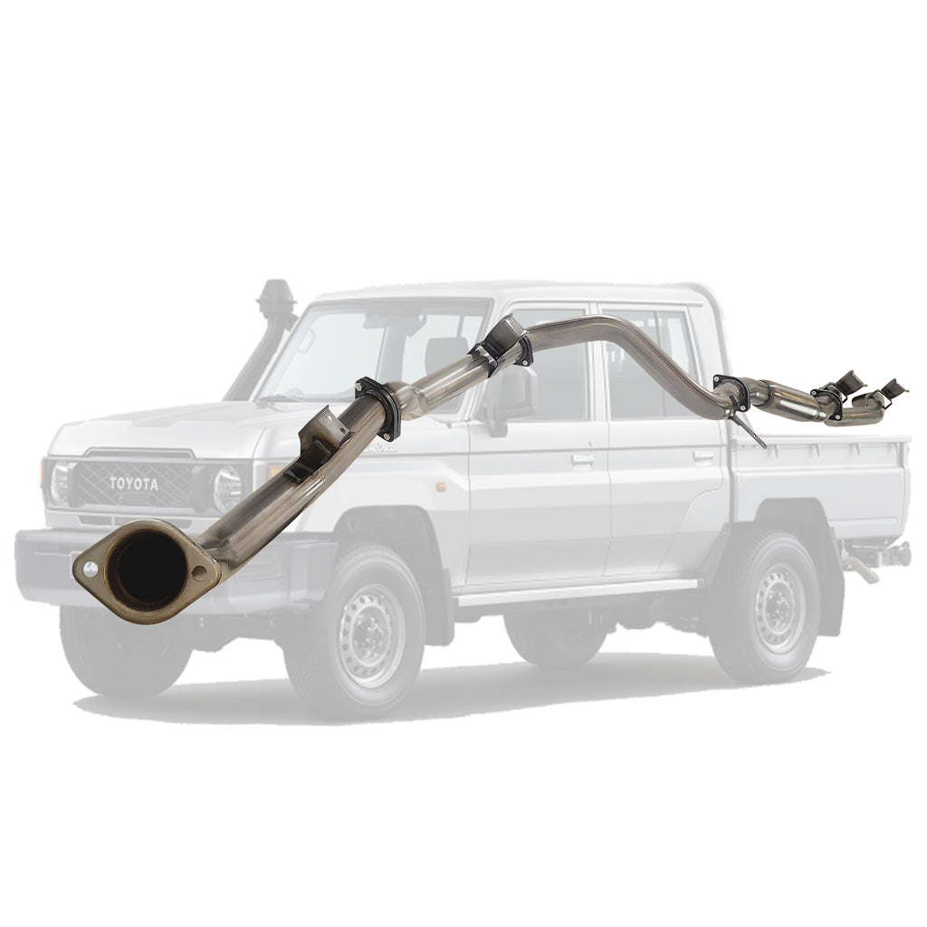 Toyota LandCruiser 79 Series GDJ79 2.8L 2023 Onwards 3" Stainless DPF-Back Exhaust System - Hotdog (Quiet)