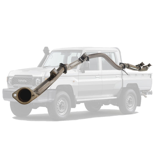 Toyota LandCruiser 79 Series GDJ79 2.8L 2023 Onwards 3" Stainless DPF-Back Exhaust System - Hotdog (Quiet)