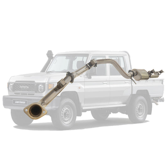 Toyota LandCruiser 79 Series GDJ79 2.8L 2023 Onwards 3" Stainless DPF-Back Exhaust System - Muffler (Quietest)