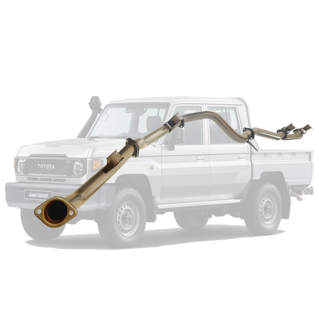 Toyota LandCruiser 79 Series GDJ79 2.8L 2023 Onwards 3" Stainless DPF-Back Exhaust System - Pipe (Moderate)