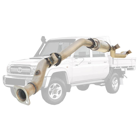 Toyota LandCruiser 79 Series VDJ79 4.5L V8 2016 Onwards 3.5" Stainless DPF-Back Exhaust System - Muffler (Quietest)