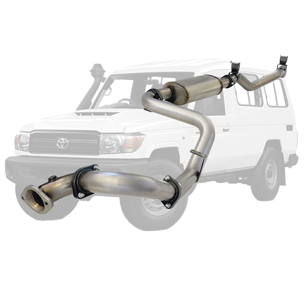 Toyota LandCruiser 78 Series stainless DPF back muffler TY230-MOSS